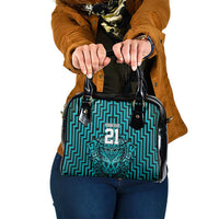 Custom Basketball New Zealand Shoulder Handbag Teal Maori Ta Moko Indigenous - Polynesian Pride