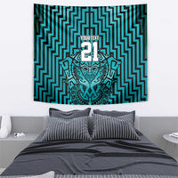 Custom Basketball New Zealand Tapestry Teal Maori Ta Moko Indigenous - Polynesian Pride