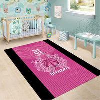 New Zealand Custom Area Rug Fire Basketball Maori Tribal Pink - Polynesian Pride