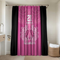 New Zealand Custom Bathroom Set Fire Basketball Maori Tribal Pink - Polynesian Pride