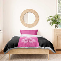 New Zealand Custom Bedding Set Fire Basketball Maori Tribal Pink - Polynesian Pride