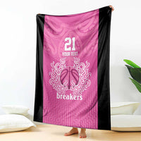 New Zealand Custom Blanket Fire Basketball Maori Tribal Pink - Polynesian Pride