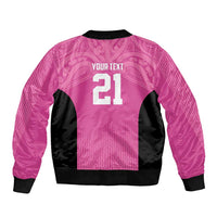 New Zealand Custom Bomber Jacket Fire Basketball Maori Tribal Pink - Polynesian Pride