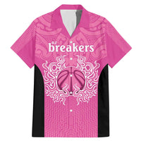 New Zealand Custom Family Matching Mermaid Dress and Hawaiian Shirt Fire Basketball Maori Tribal Pink - Polynesian Pride