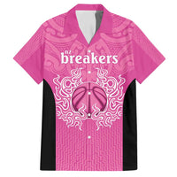 New Zealand Custom Family Matching Tank Maxi Dress and Hawaiian Shirt Fire Basketball Maori Tribal Pink - Polynesian Pride