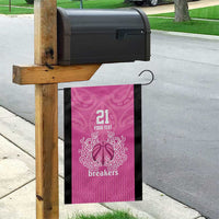 New Zealand Custom Garden Flag Fire Basketball Maori Tribal Pink - Polynesian Pride