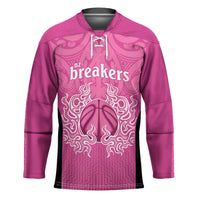 New Zealand Custom Hockey Jersey Fire Basketball Maori Tribal Pink LT9 Unisex Pink - Polynesian Pride
