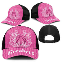 New Zealand Mesh Trucker Cap Fire Basketball Maori Tribal Pink LT9 - Polynesian Pride