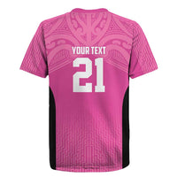 New Zealand Custom Rugby Jersey Fire Basketball Maori Tribal Pink - Polynesian Pride