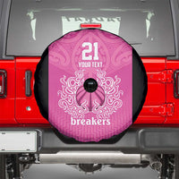 New Zealand Custom Spare Tire Cover Fire Basketball Maori Tribal Pink - Polynesian Pride