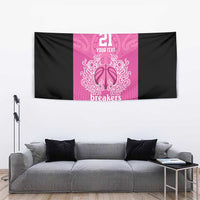 New Zealand Custom Tapestry Fire Basketball Maori Tribal Pink - Polynesian Pride