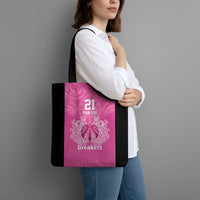 New Zealand Custom Tote Bag Fire Basketball Maori Tribal Pink - Polynesian Pride