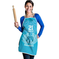 New Zealand Custom Apron Fire Basketball Maori Tribal Sky Blue - Polynesian Pride