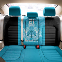 New Zealand Custom Back Car Seat Cover Fire Basketball Maori Tribal Sky Blue - Polynesian Pride