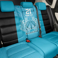 New Zealand Custom Back Car Seat Cover Fire Basketball Maori Tribal Sky Blue - Polynesian Pride