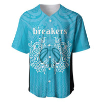 New Zealand Custom Baseball Jersey Fire Basketball Maori Tribal Sky Blue LT9 Blue - Polynesian Pride