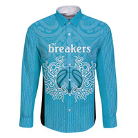 New Zealand Custom Family Matching Long Sleeve Bodycon Dress and Hawaiian Shirt Fire Basketball Maori Tribal Sky Blue - Polynesian Pride