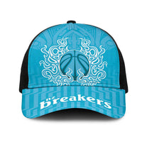 New Zealand Mesh Trucker Cap Fire Basketball Maori Tribal Sky Blue LT9 One Size Black Blue - Polynesian Pride