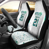 Custom New Zealand Aotearoa Car Seat Cover Green Maori Paua Shell Indigenous - Polynesian Pride
