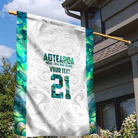 Custom New Zealand Aotearoa Garden Flag Green Maori Paua Shell Indigenous LT9 - Polynesian Pride