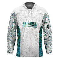 Custom New Zealand Aotearoa Hockey Jersey Green Maori Paua Shell Indigenous LT9 Unisex Green - Polynesian Pride