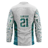 Custom New Zealand Aotearoa Hockey Jersey Green Maori Paua Shell Indigenous LT9 - Polynesian Pride