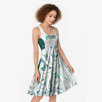 Custom New Zealand Aotearoa Midi Dress Green Maori Paua Shell Indigenous - Polynesian Pride