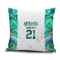 Custom New Zealand Aotearoa Pillow Cover Green Maori Paua Shell Indigenous LT9 Green - Polynesian Pride