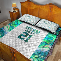 Custom New Zealand Aotearoa Quilt Bed Set Green Maori Paua Shell Indigenous - Polynesian Pride