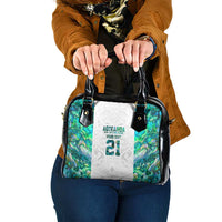 Custom New Zealand Aotearoa Shoulder Handbag Green Maori Paua Shell Indigenous LT9 One Size Green - Polynesian Pride