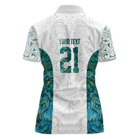 Custom New Zealand Aotearoa Women Polo Shirt Green Maori Paua Shell Indigenous - Polynesian Pride