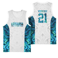 Custom New Zealand Aotearoa Basketball Jersey Maori Paua Shell Indigenous - Polynesian Pride