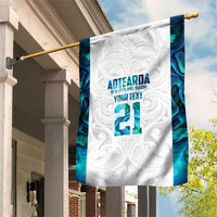 Custom New Zealand Aotearoa Garden Flag Maori Paua Shell Indigenous LT9 House Flag Blue - Polynesian Pride