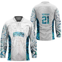 Custom New Zealand Aotearoa Hockey Jersey Maori Paua Shell Indigenous - Polynesian Pride