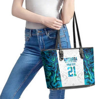 Custom New Zealand Aotearoa Leather Tote Bag Maori Paua Shell Indigenous LT9 - Polynesian Pride