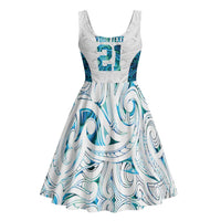 Custom New Zealand Aotearoa Midi Dress Maori Paua Shell Indigenous - Polynesian Pride