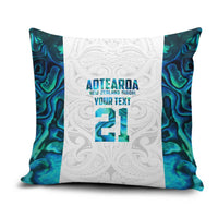 Custom New Zealand Aotearoa Pillow Cover Maori Paua Shell Indigenous LT9 Blue - Polynesian Pride