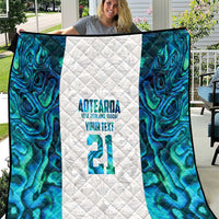 Custom New Zealand Aotearoa Quilt Maori Paua Shell Indigenous LT9 Blue - Polynesian Pride