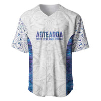 Custom New Zealand Aotearoa Baseball Jersey Purple Maori Paua Shell Indigenous - Polynesian Pride