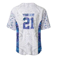 Custom New Zealand Aotearoa Baseball Jersey Purple Maori Paua Shell Indigenous - Polynesian Pride