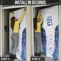 Custom New Zealand Aotearoa Door Cover Purple Maori Paua Shell Indigenous - Polynesian Pride