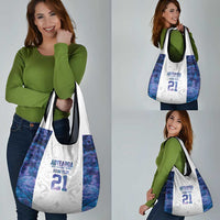 Custom New Zealand Aotearoa Grocery Bag Purple Maori Paua Shell Indigenous - Polynesian Pride