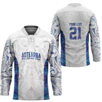 Custom New Zealand Aotearoa Hockey Jersey Purple Maori Paua Shell Indigenous LT9 - Polynesian Pride