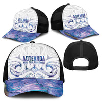 New Zealand Aotearoa Mesh Trucker Cap Purple Maori Papua Shell Indigenous LT9 - Polynesian Pride