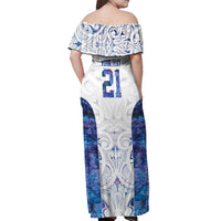 Custom New Zealand Aotearoa Off Shoulder Maxi Dress Purple Maori Paua Shell Indigenous LT9 - Polynesian Pride