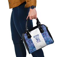 Custom New Zealand Aotearoa Shoulder Handbag Purple Maori Paua Shell Indigenous - Polynesian Pride