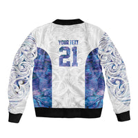Custom New Zealand Aotearoa Sleeve Zip Bomber Jacket Purple Maori Paua Shell Indigenous LT9 - Polynesian Pride