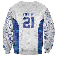 Custom New Zealand Aotearoa Sweatshirt Purple Maori Paua Shell Indigenous - Polynesian Pride