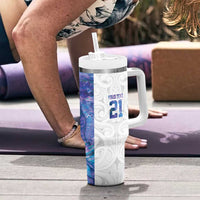 Custom New Zealand Aotearoa Tumbler With Handle Purple Maori Paua Shell Indigenous - Polynesian Pride