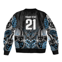 World Cricket Custom New Zealand Bomber Jacket Kia kaha nga Potae Pango